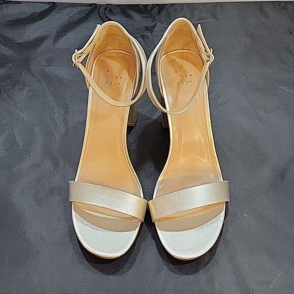 BRAND NEW A.NEW DAY BLOCK ANKLE STRAP OPEN TOE SANDAL - Picture 2 of 16